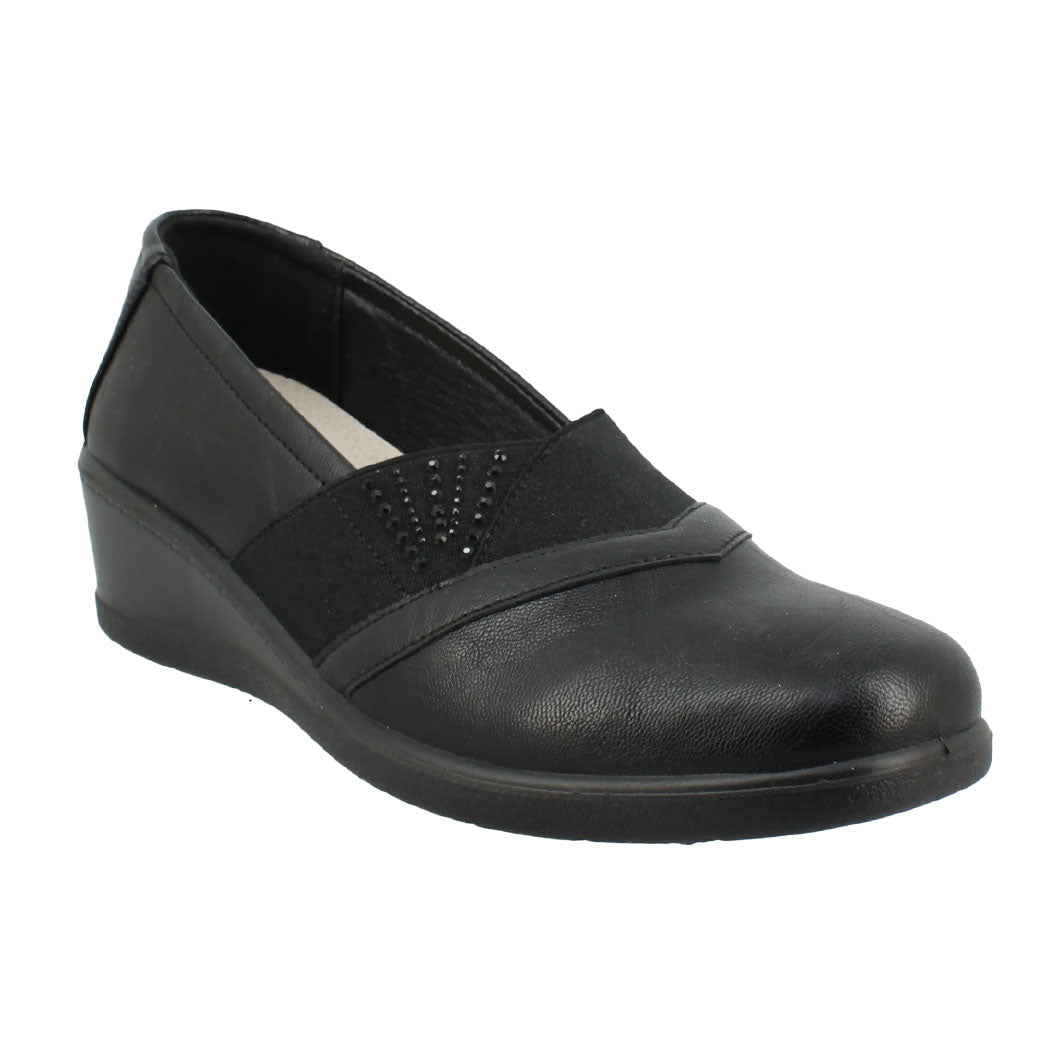 ANTRIN 28.EXPERT-195 Μαύρο Μοκασίνι Γυναικείο Με Λάστιχο