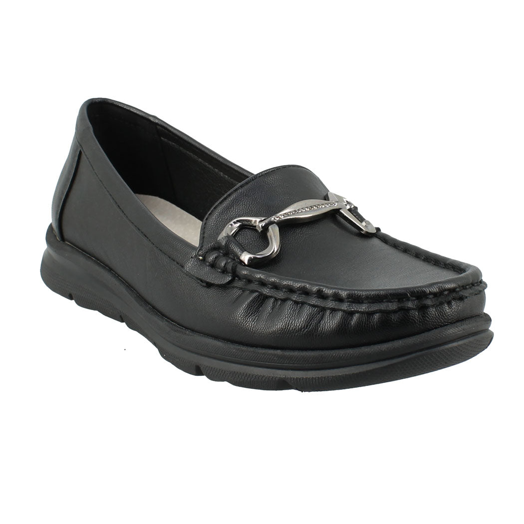 ANTRIN 28.FERIN-195 Μαύρο Μοκασίνι Γυναικείο