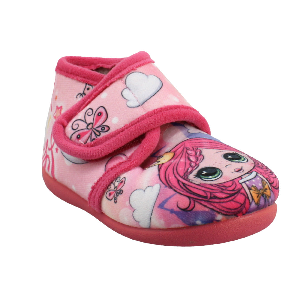 IQKIDS 139.42 Παντόφλα Παιδική Με Δερμάτινο Πάτο Και Αυτοκόλητο