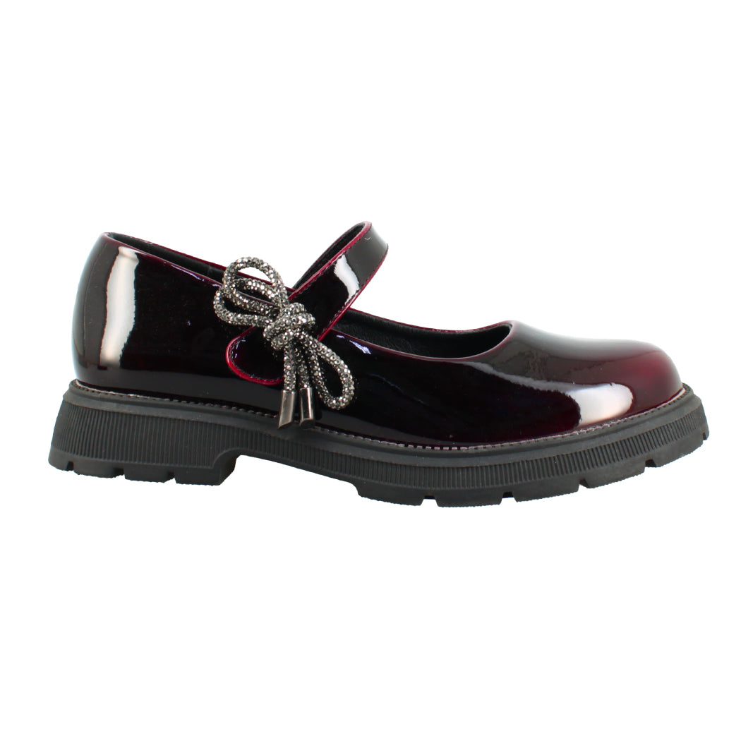 IQKIDS 18.MARILISA-205 Μπορντό Loafer Για Κορίτσια Με Μπαρέτα