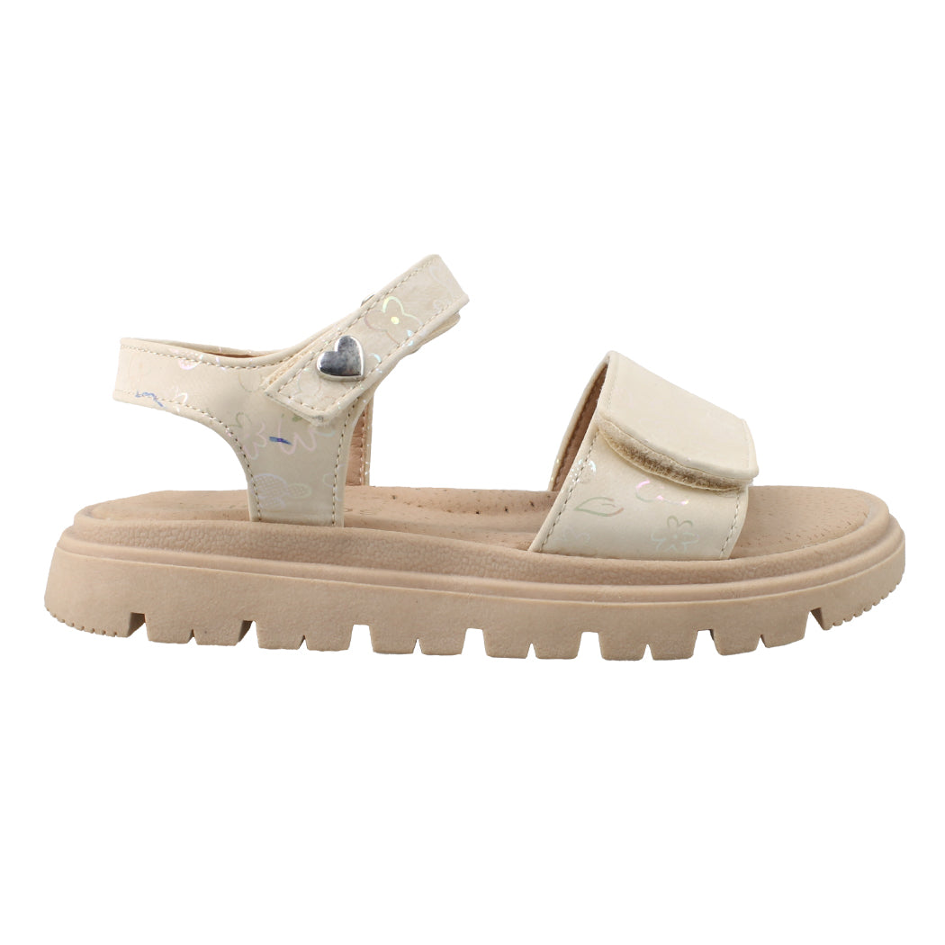 IQKIDS 19.ATLANTA-200 Μπεζ Αυτοκόλλητο Πέδιλο Για Κορίτσια