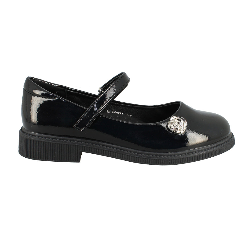 IQKIDS 19.DROSIA-195 Mαύρο Loafer Για Κορίτσια Με Μπαρέτα