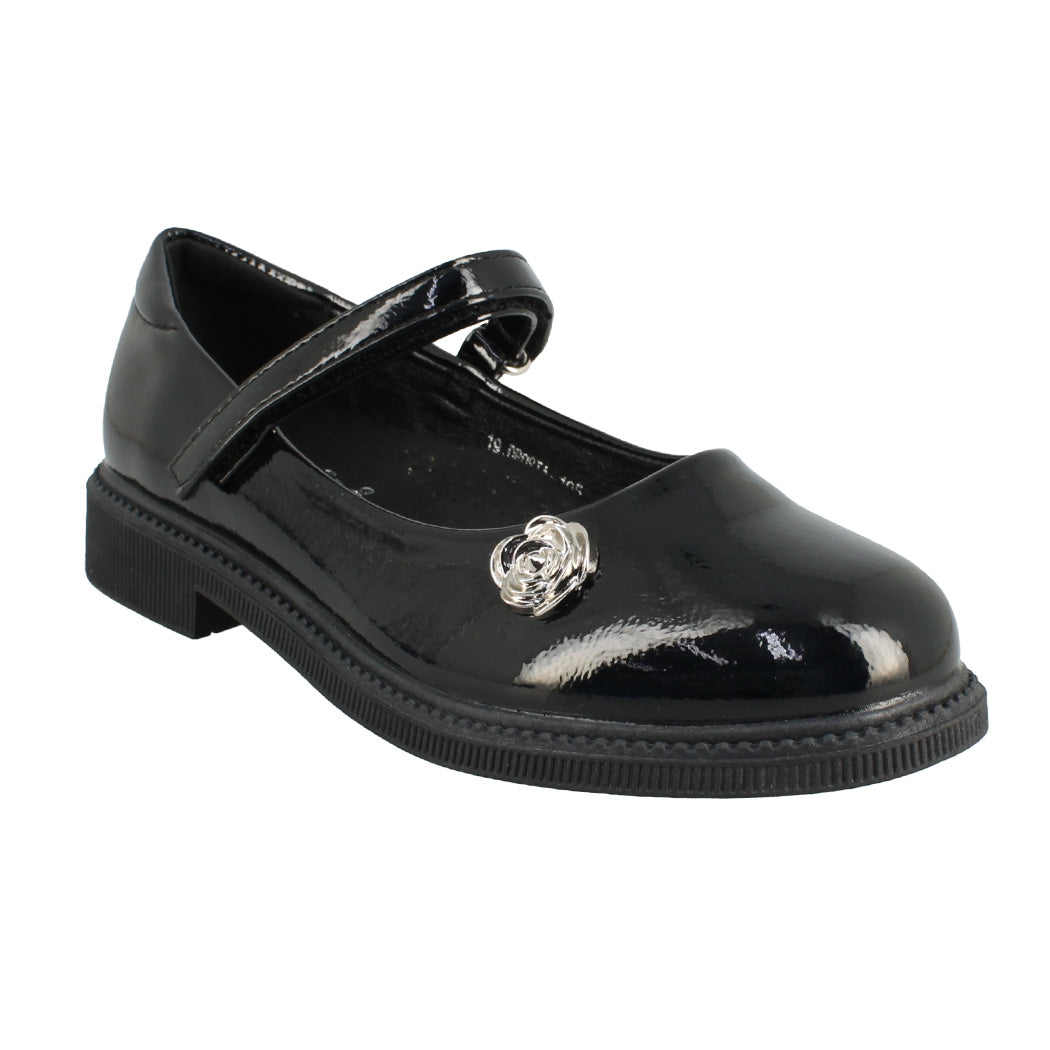 IQKIDS 19.DROSIA-195 Mαύρο Loafer Για Κορίτσια Με Μπαρέτα