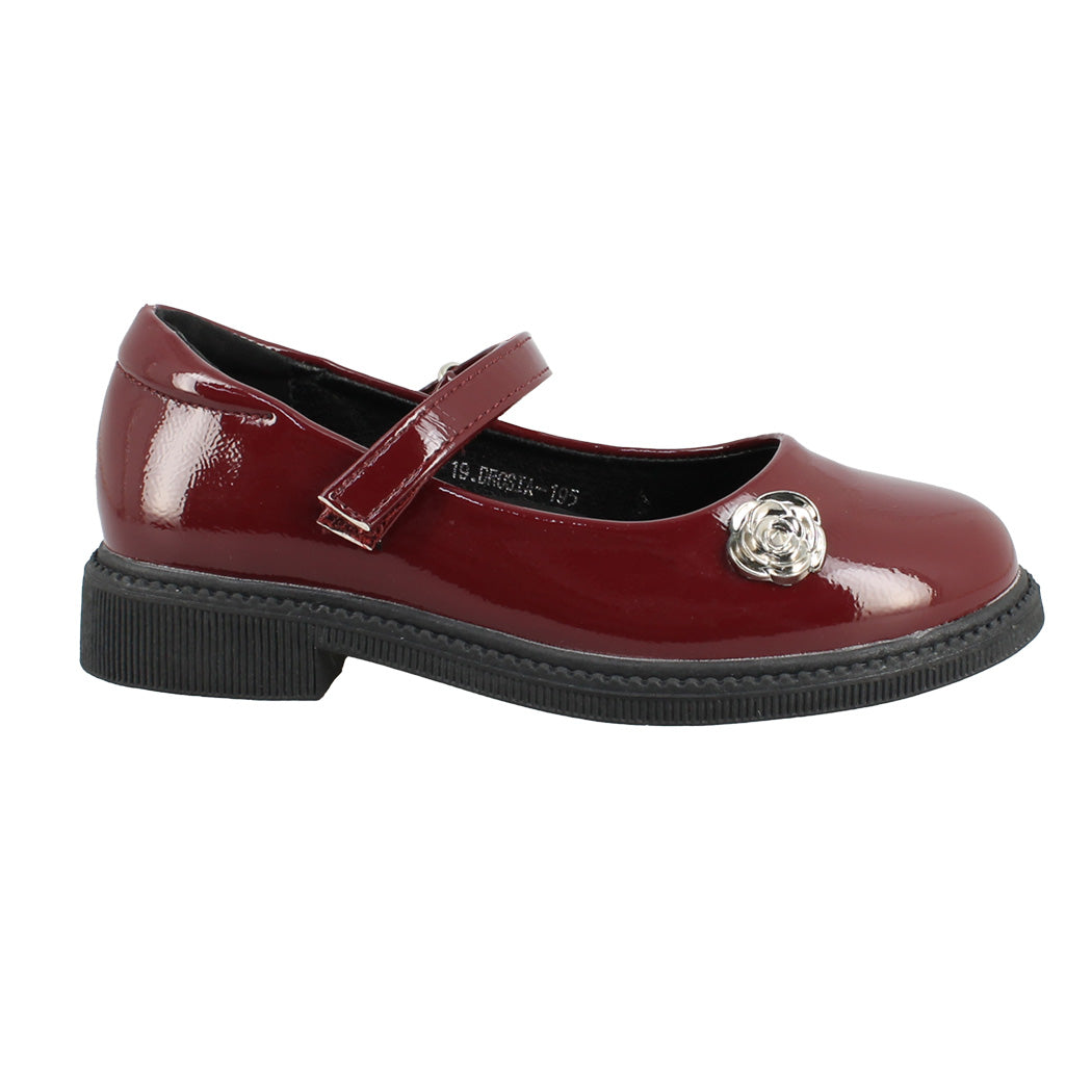 IQKIDS 19.DROSIA-195 Μπορντό Loafer Για Κορίτσια Με Μπαρέτα