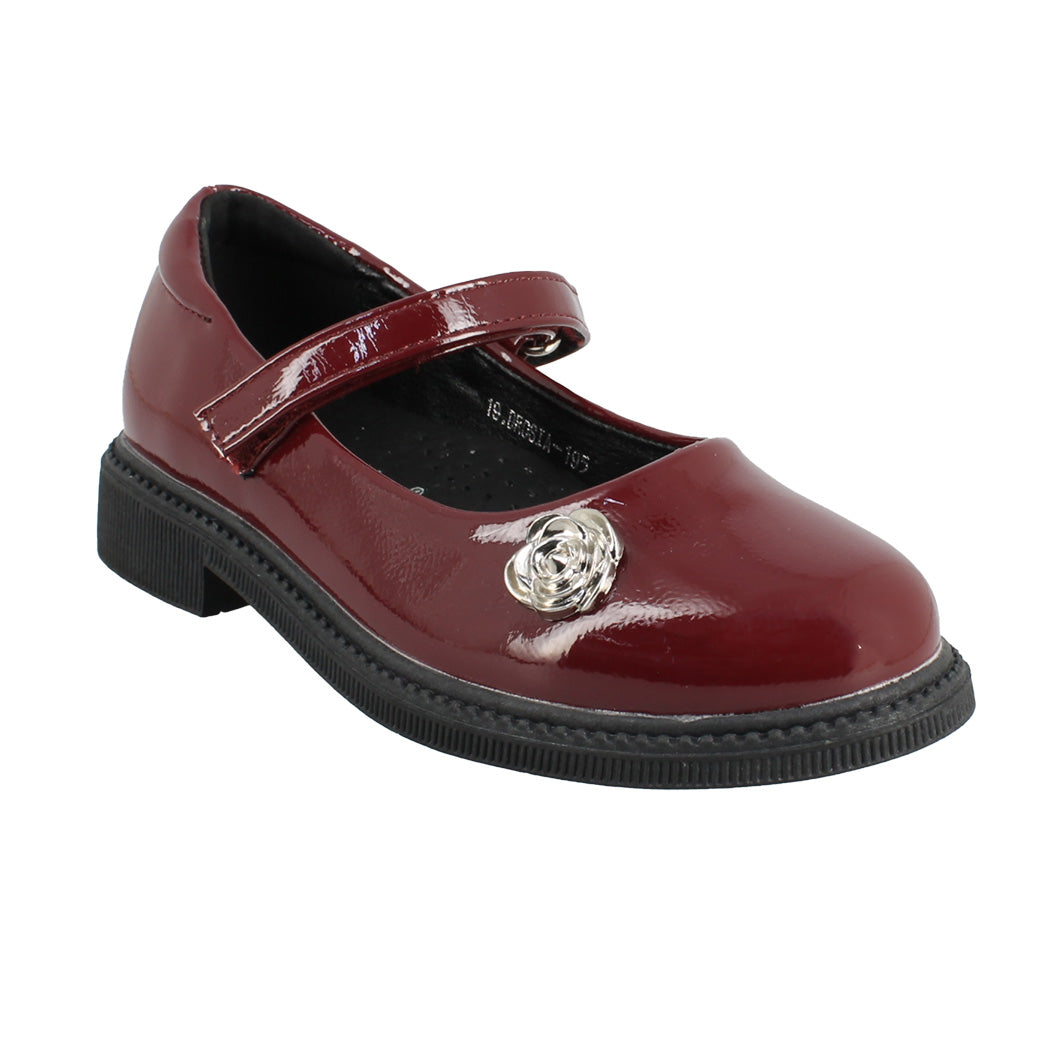 IQKIDS 19.DROSIA-195 Μπορντό Loafer Για Κορίτσια Με Μπαρέτα