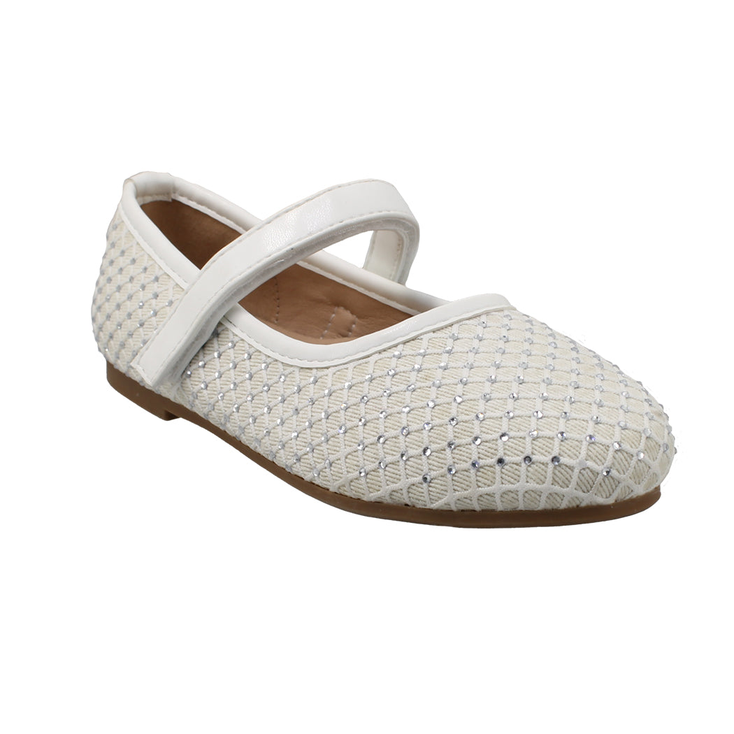 IQKIDS 19.MAKANA-200 Λευκή Μπαλαρίνα Για Κορίτσια Με Στρασάκια