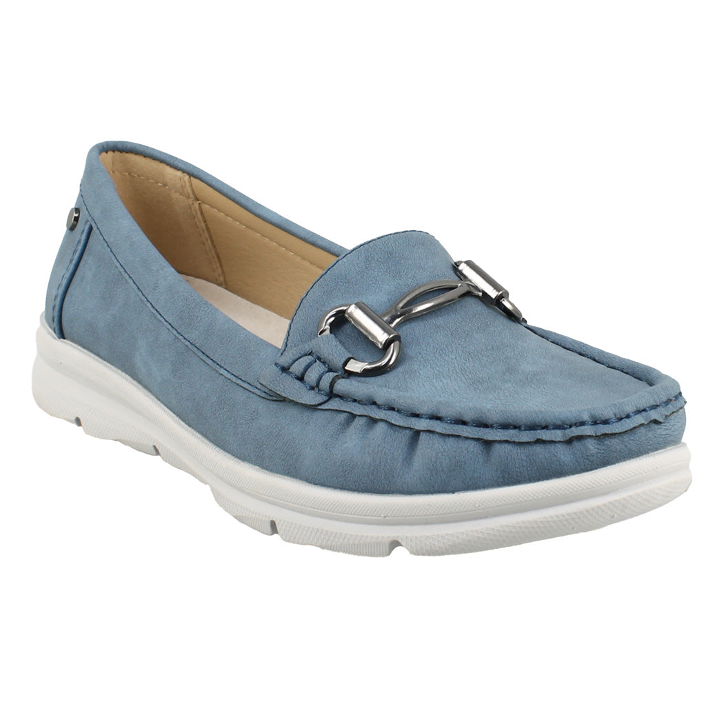 ANTRIN 28.MIKALA-200 Μπλε Γυναικείο Μοκασίνι