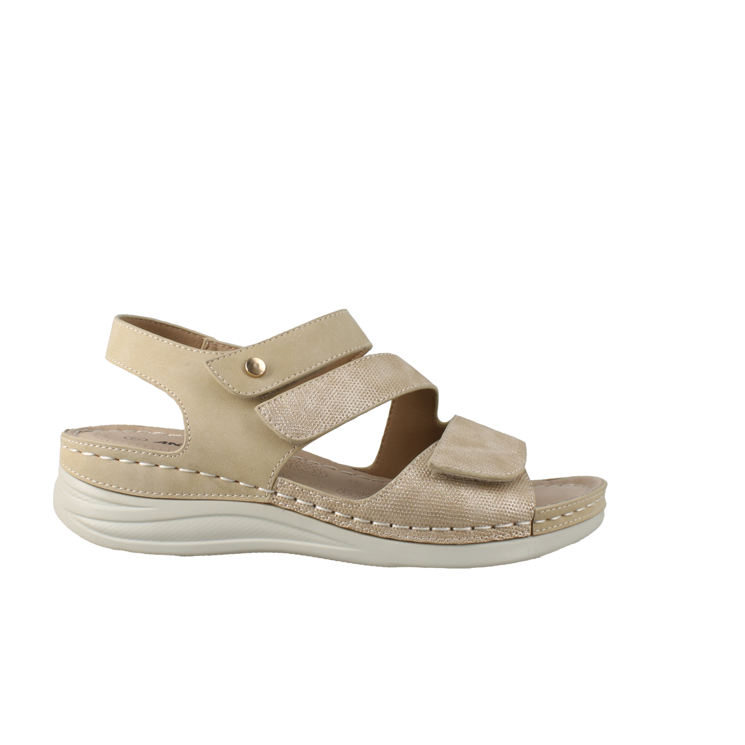 ANTRIN SOFT 28.SUNNY-200 Μπεζ Γυναικείο Πέδιλο με Αυτοκόλητο