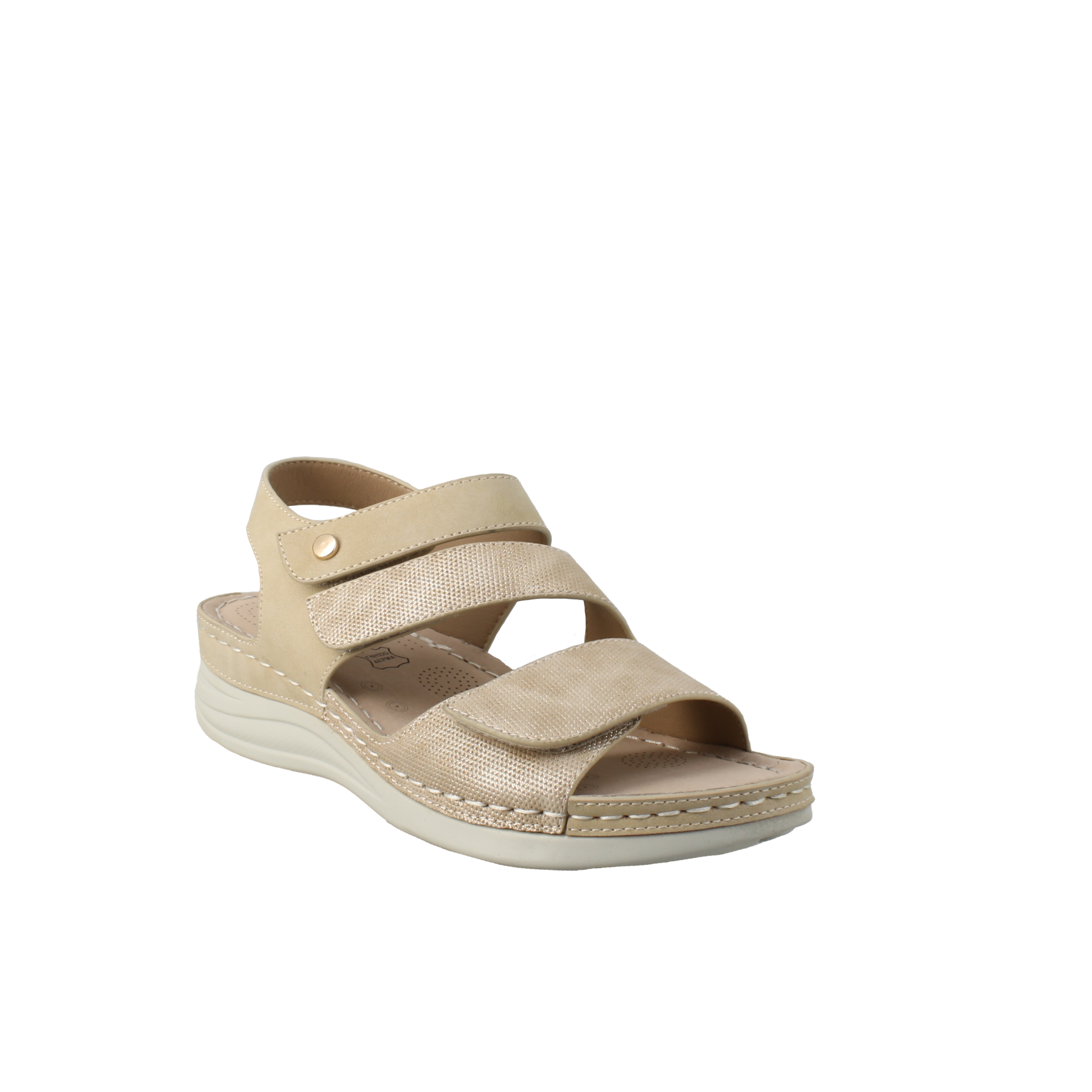 ANTRIN SOFT 28.SUNNY-200 Μπεζ Γυναικείο Πέδιλο με Αυτοκόλητο