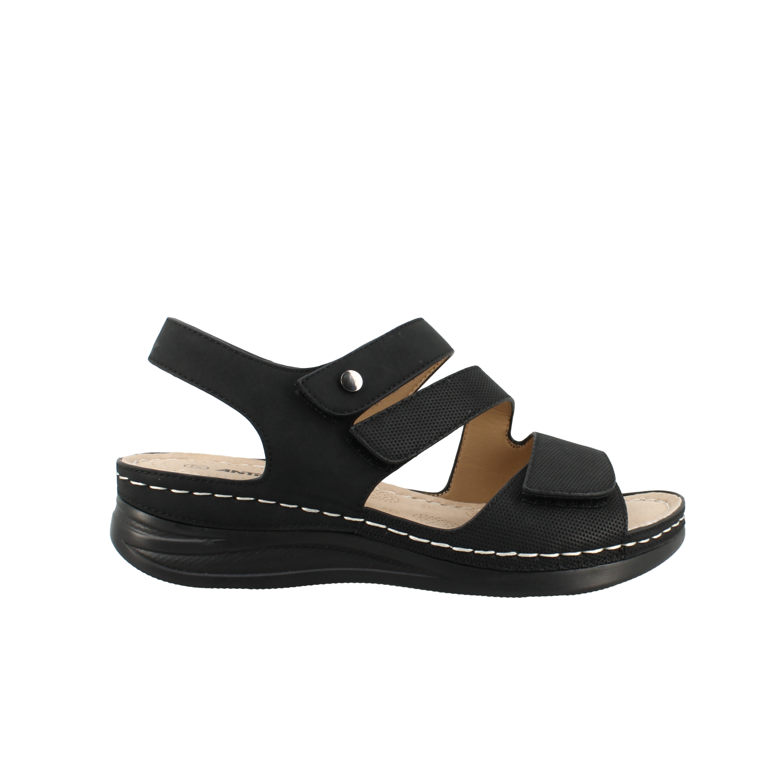 ANTRIN SOFT 28.SUNNY-200 Μαύρο Γυναικείο Πέδιλο με Αυτοκόλητο