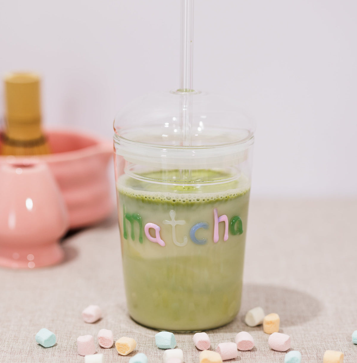 KOART| To go Matcha ποτήρι με γυάλινο καλαμάκι 485 ml