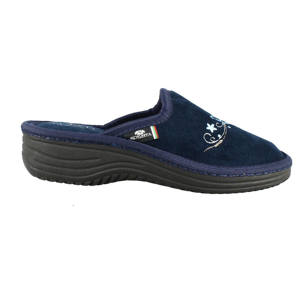 SPESITA 38.2513 Μπλε Γυναικεία Βελούδινη Παντόφλα