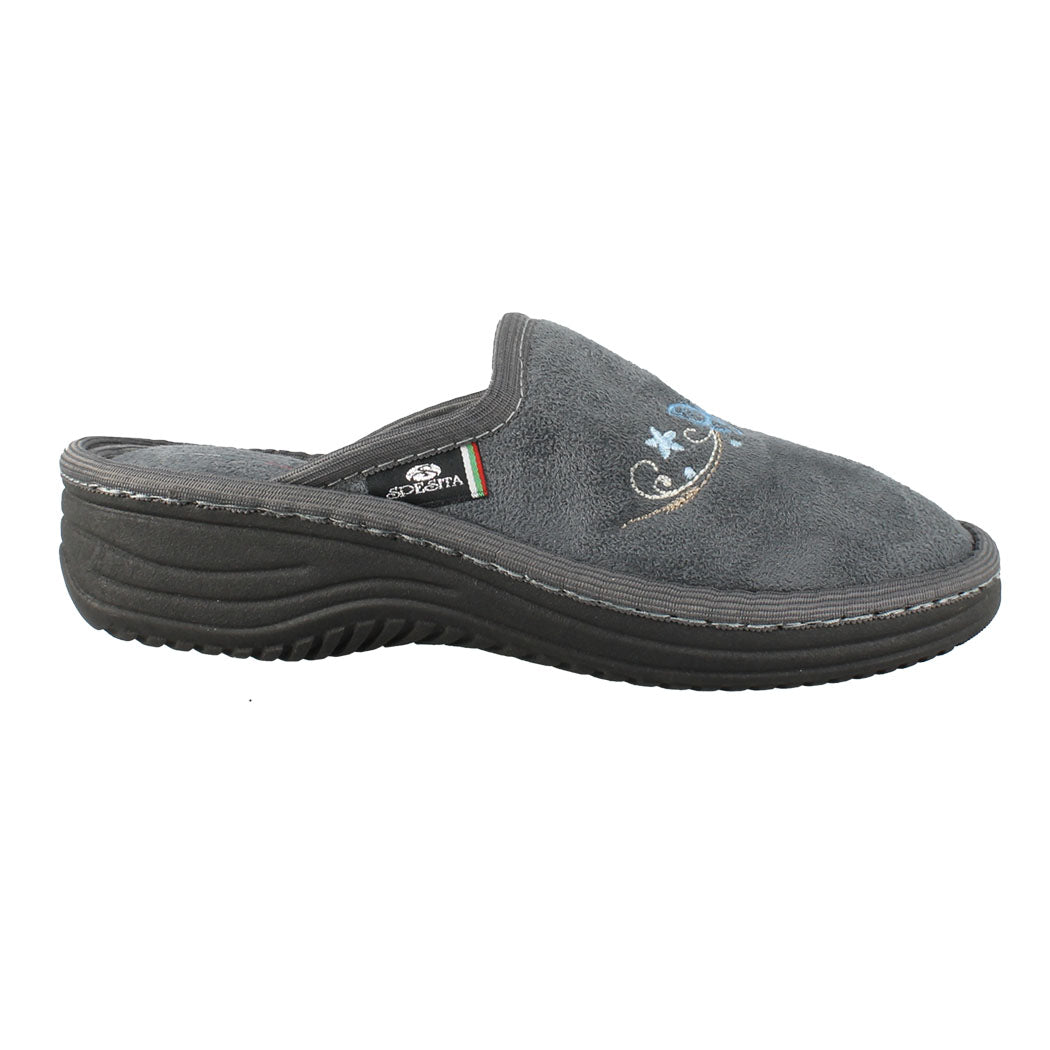 SPESITA 38.2513 Γκρι Γυναικεία Βελούδινη Παντόφλα