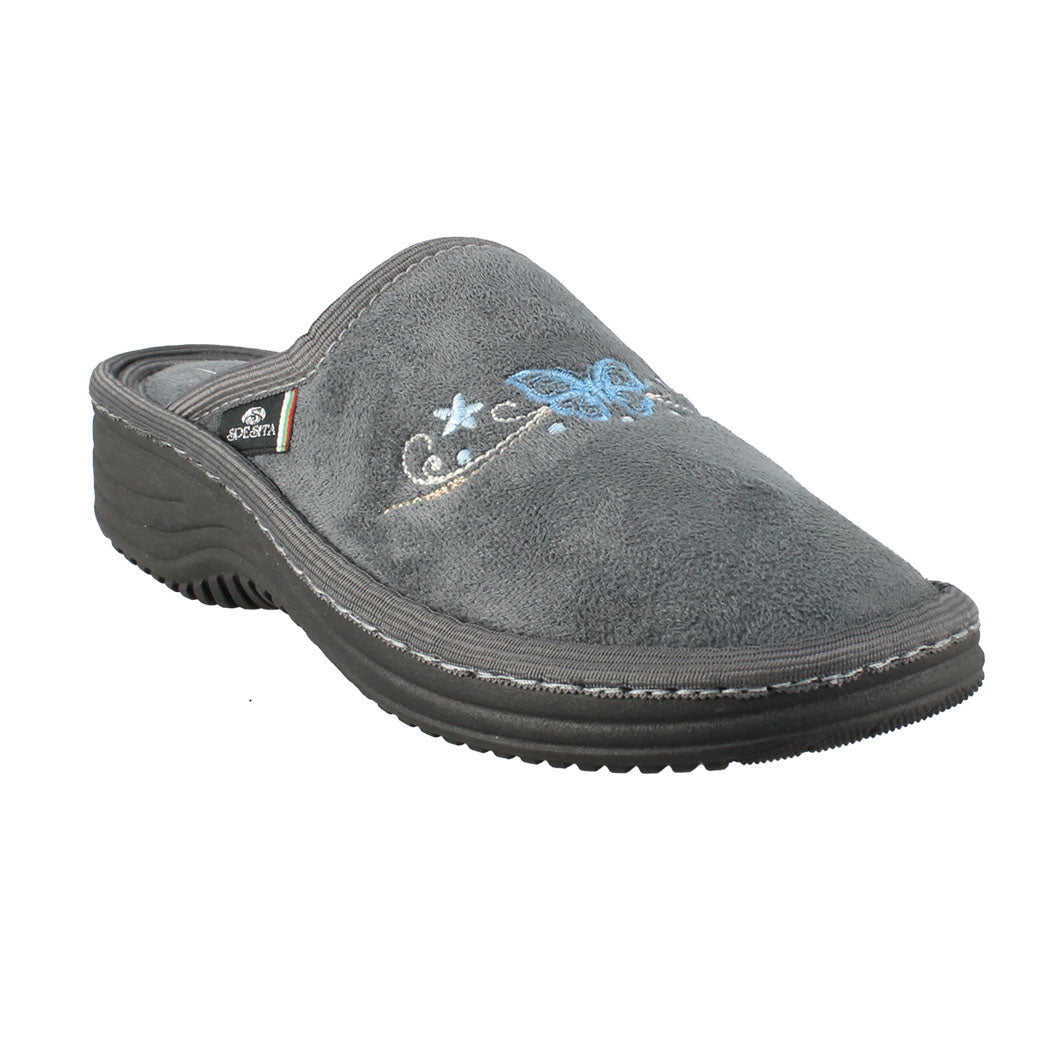 SPESITA 38.2513 Γκρι Γυναικεία Βελούδινη Παντόφλα