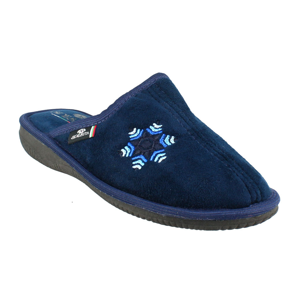 SPESITA 38.2531 Mπλε Γυναικεία Βελούδινη Παντόφλα