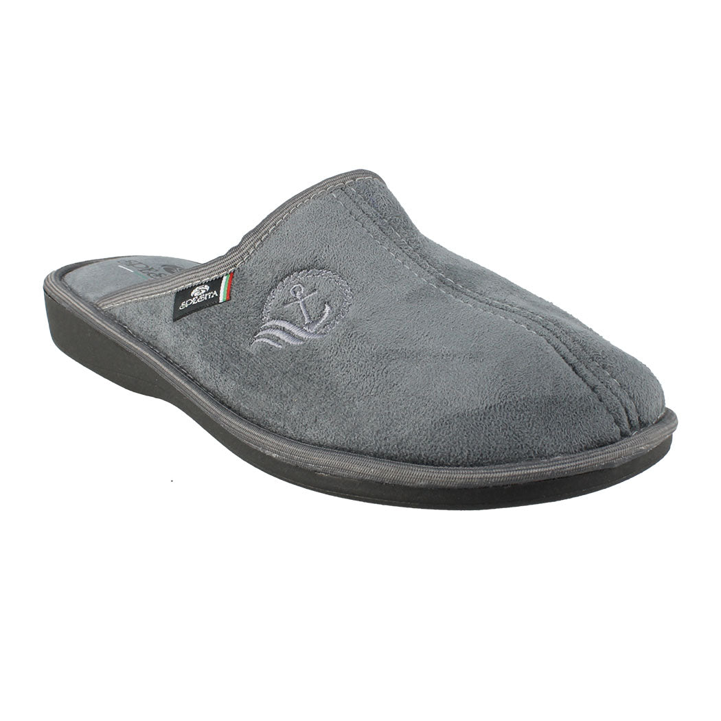 SPESITA 38.2541 Γκρι Ανδρική Παντόφλα Με Βελούδο