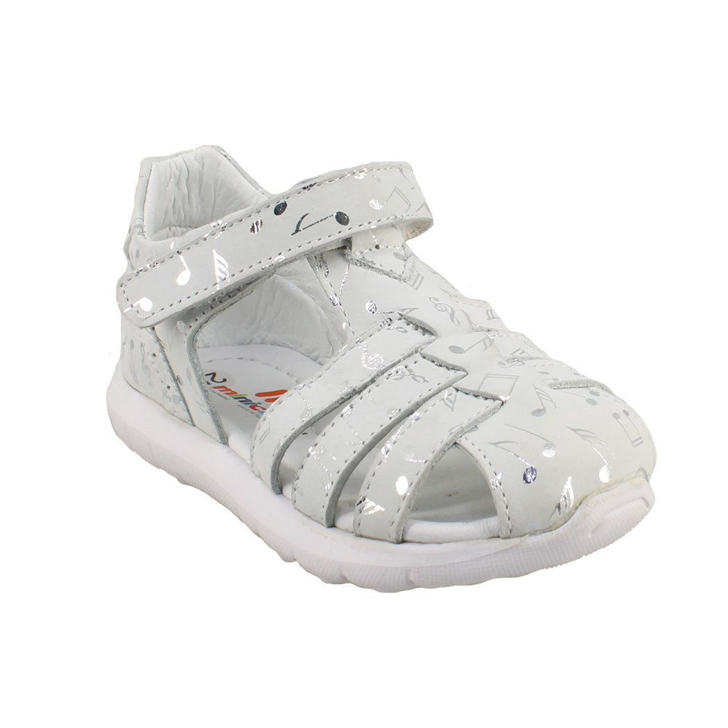 IQKIDS 48.T-01 Λευκά Δερμάτινα Πέδιλα Για Κορίτσια
