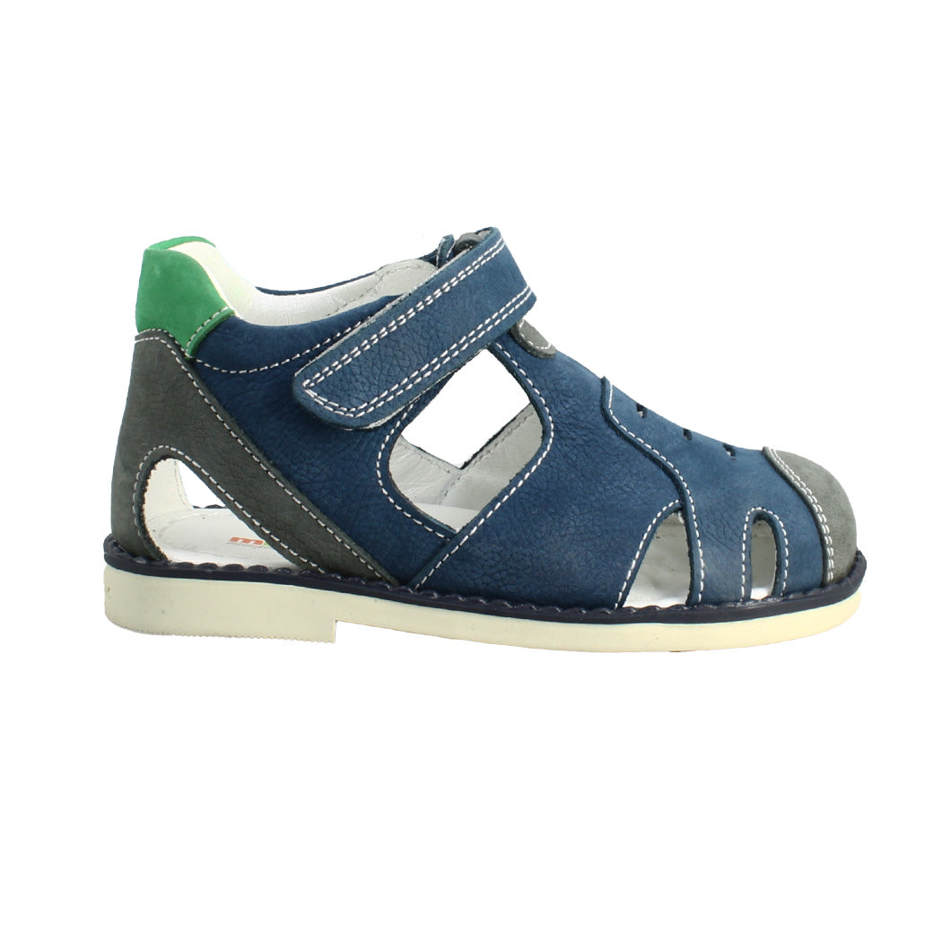 IQKIDS 48.ZN-617 Μπλε Δερμάτινα Πέδιλα Για Αγόρια