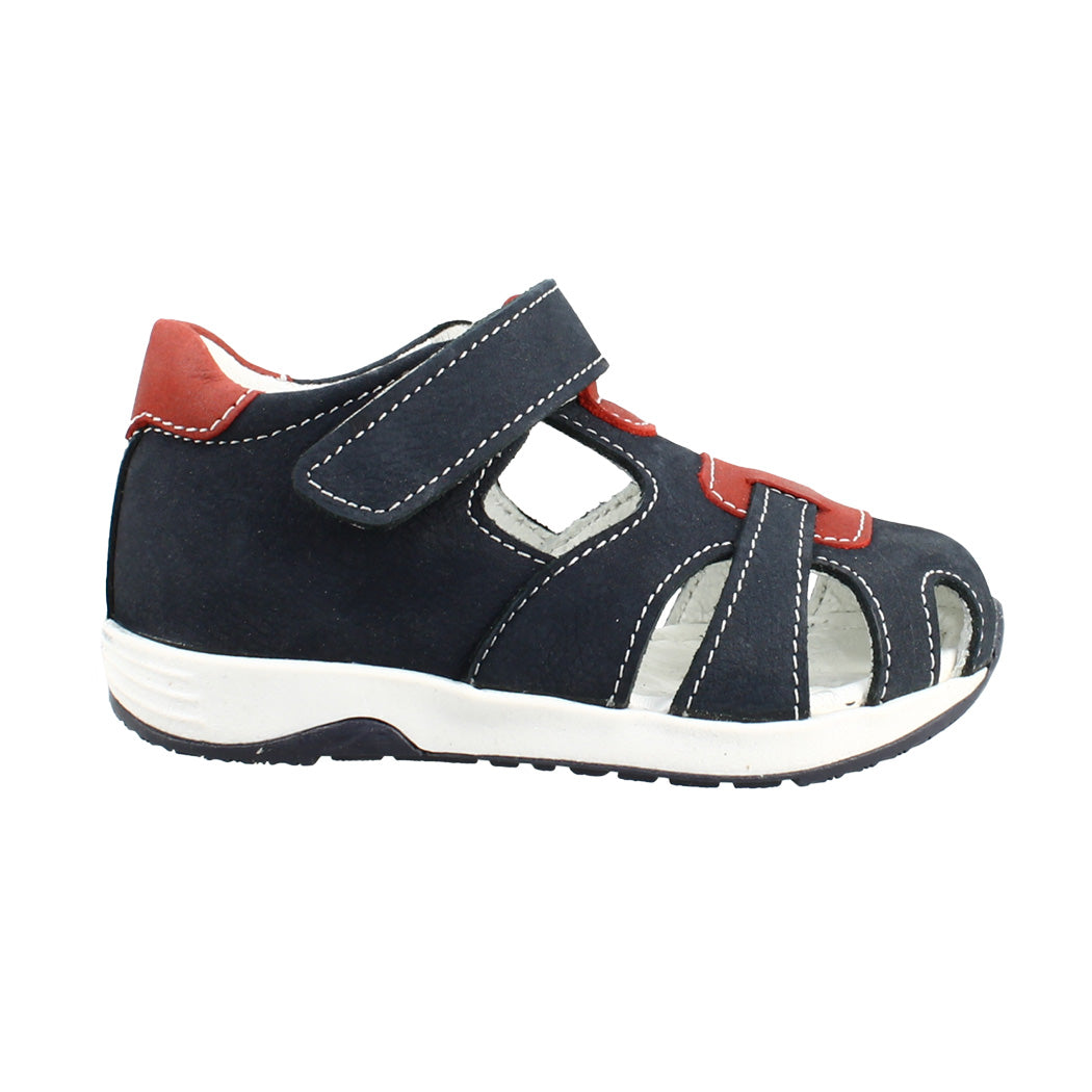 IQKIDS 48.ZN-627 Μπλε  Δερμάτινα Πέδιλα Για Αγόρια