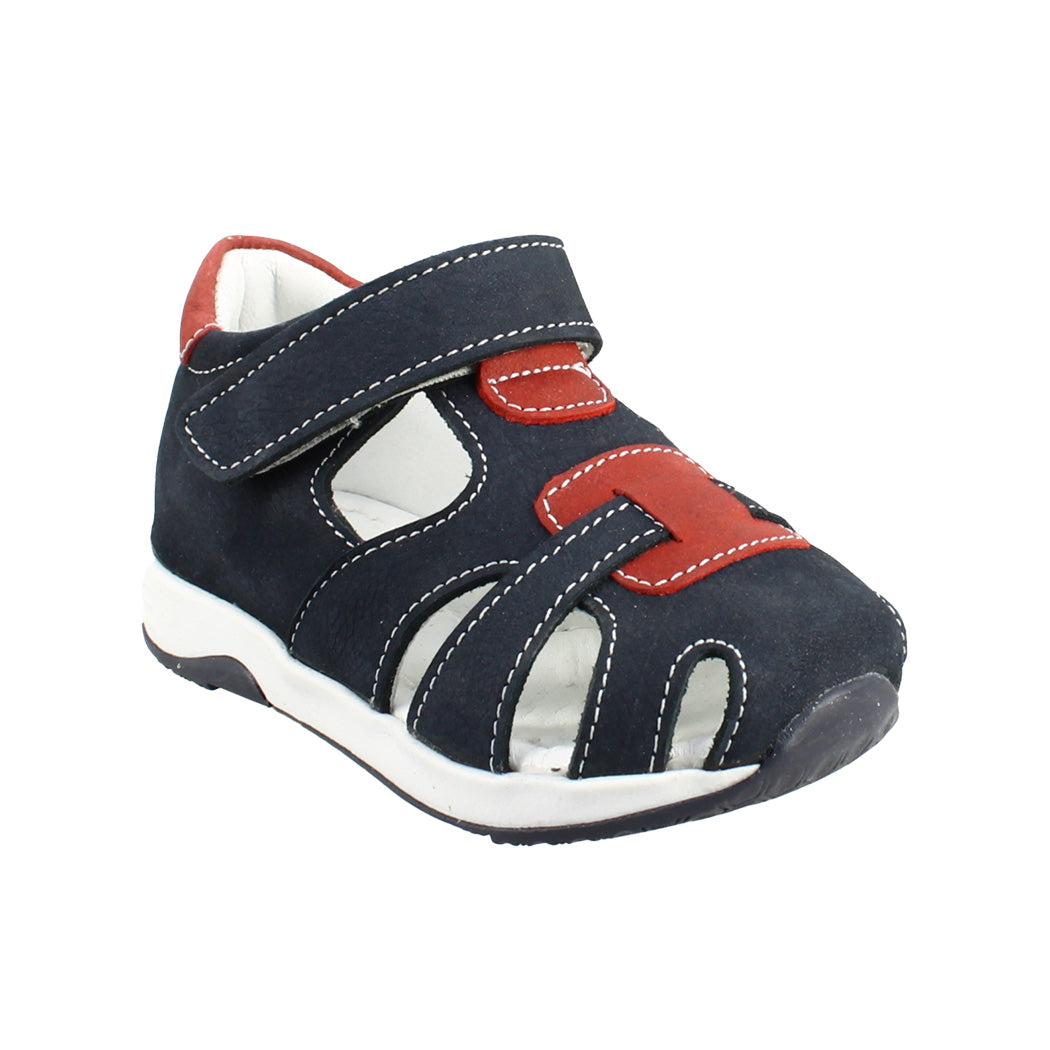 IQKIDS 48.ZN-627 Μπλε  Δερμάτινα Πέδιλα Για Αγόρια