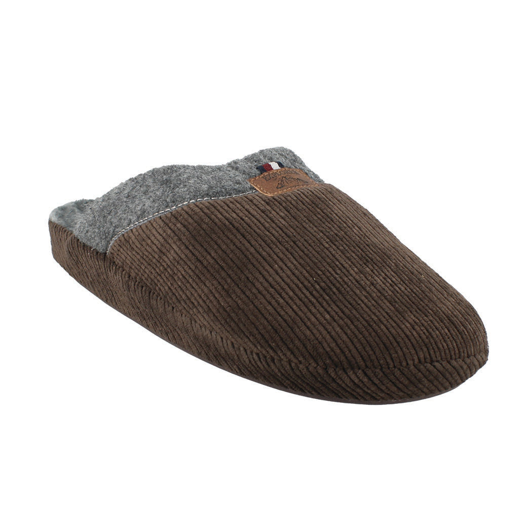 ANTRIN 49.DS-32624 Καφέ Κοτλέ Παντόφλα Με Τσόχινο Γιακά