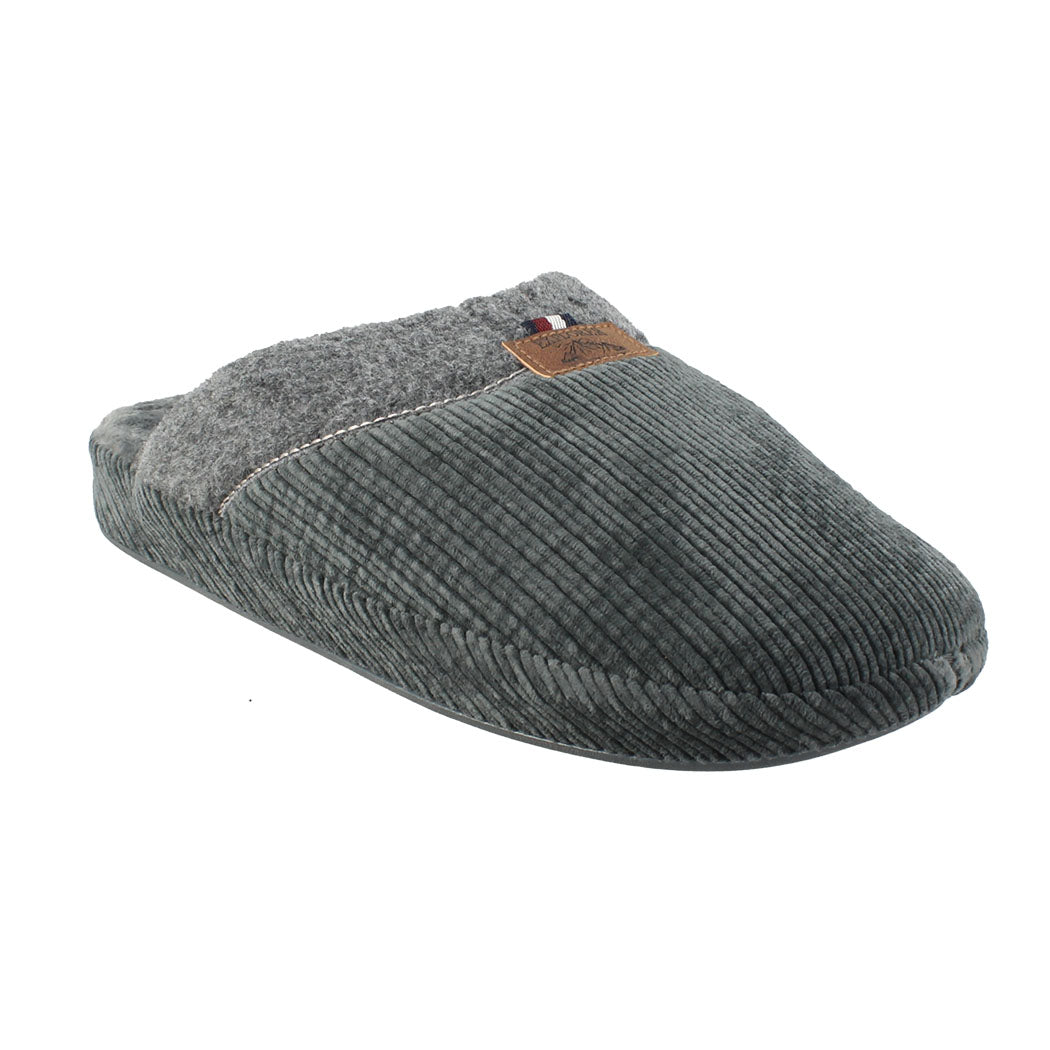 ANTRIN 49.DS-32624 Γκρι Κοτλέ Παντόφλα Με Τσόχινο Γιακά