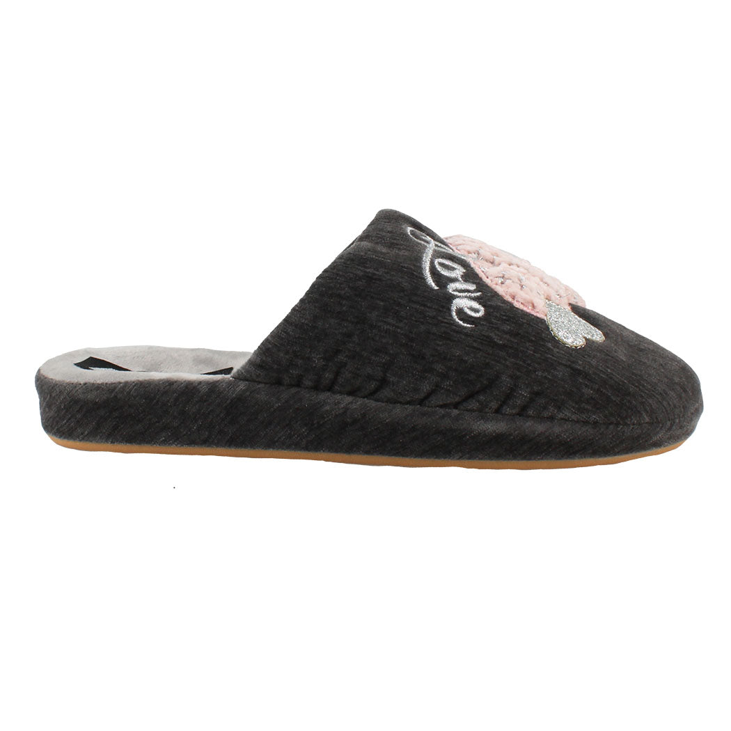 ANTRIN 49.DS-32931 Γκρι Ανατομική Παντόφλα Γυναικεία Με Καρδιές