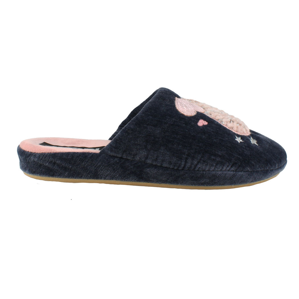 ANTRIN 49.DS-32931 Μπλε Ανατομική Παντόφλα Γυναικεία Με Καρδιές