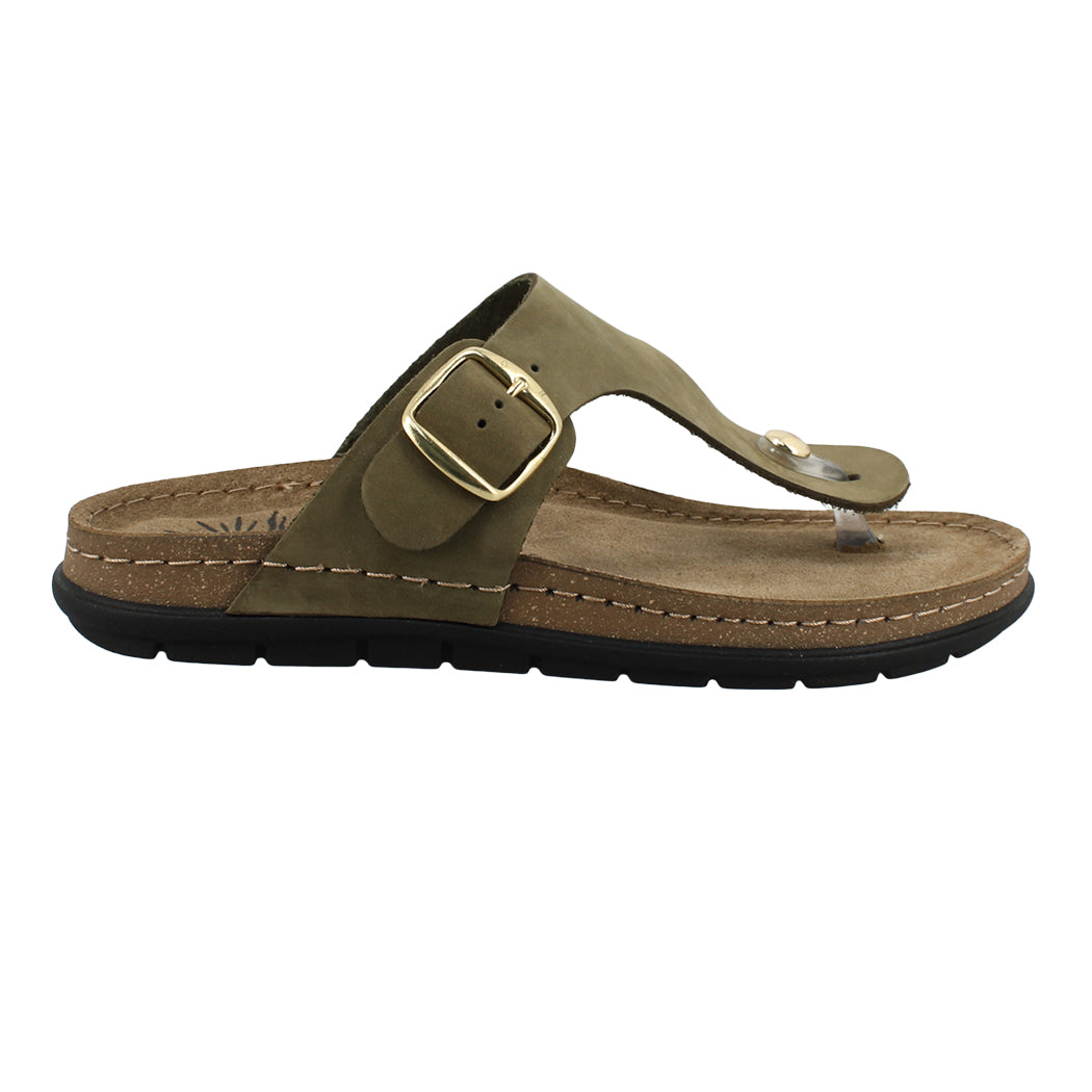 SUNNY SANDALS 51.SIENNA-50301 Λαδί Δερμάτινη Σαγιονάρα Unisex