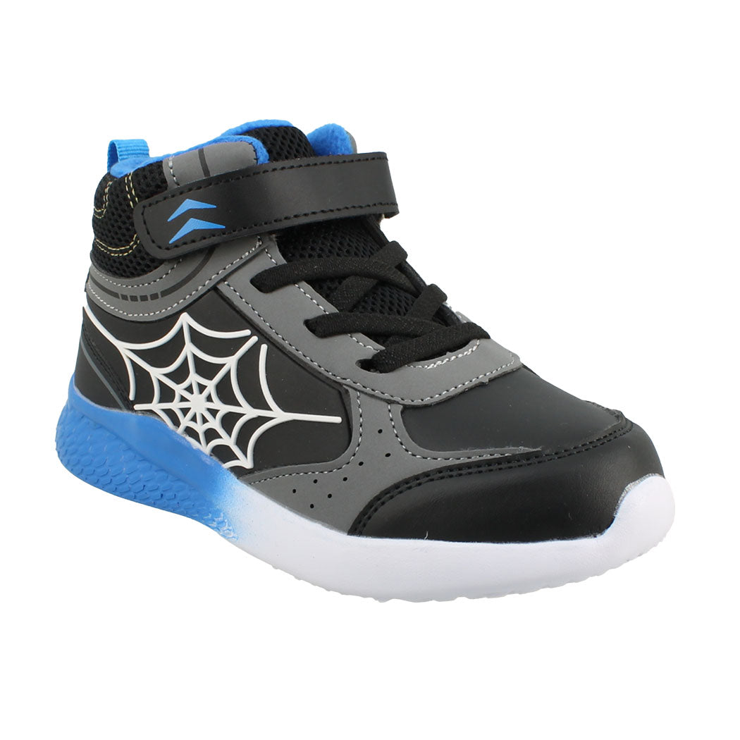 IQKIDS 52.NEON-195 Μπλε Αθλητικό Μποτάκι Με Φωτάκια Και Δερμάτινο Πάτο Για Αγόρια