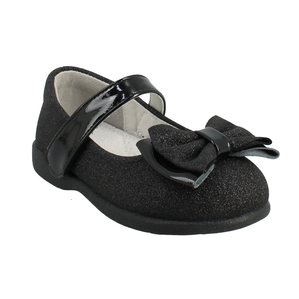 IQKIDS 53.ABEBA-195 Μαύρη Μπαλαρίνα Με Γκλίτερ Για Κορίτσια