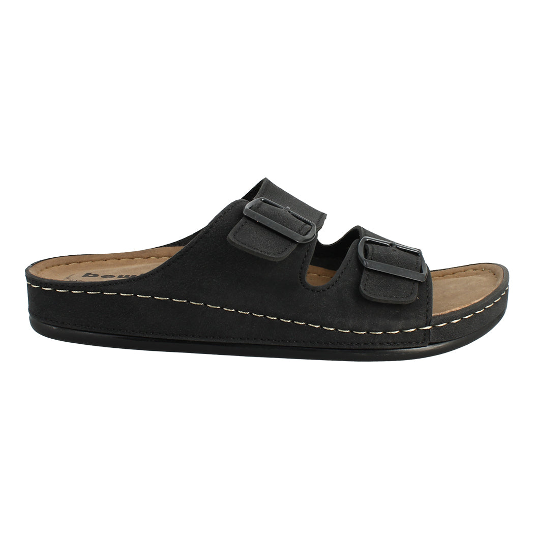 BEWILD 56.S698N-4824 Μαύρη Ανδρική Παντόφλα Με Δύο Τοκάδες