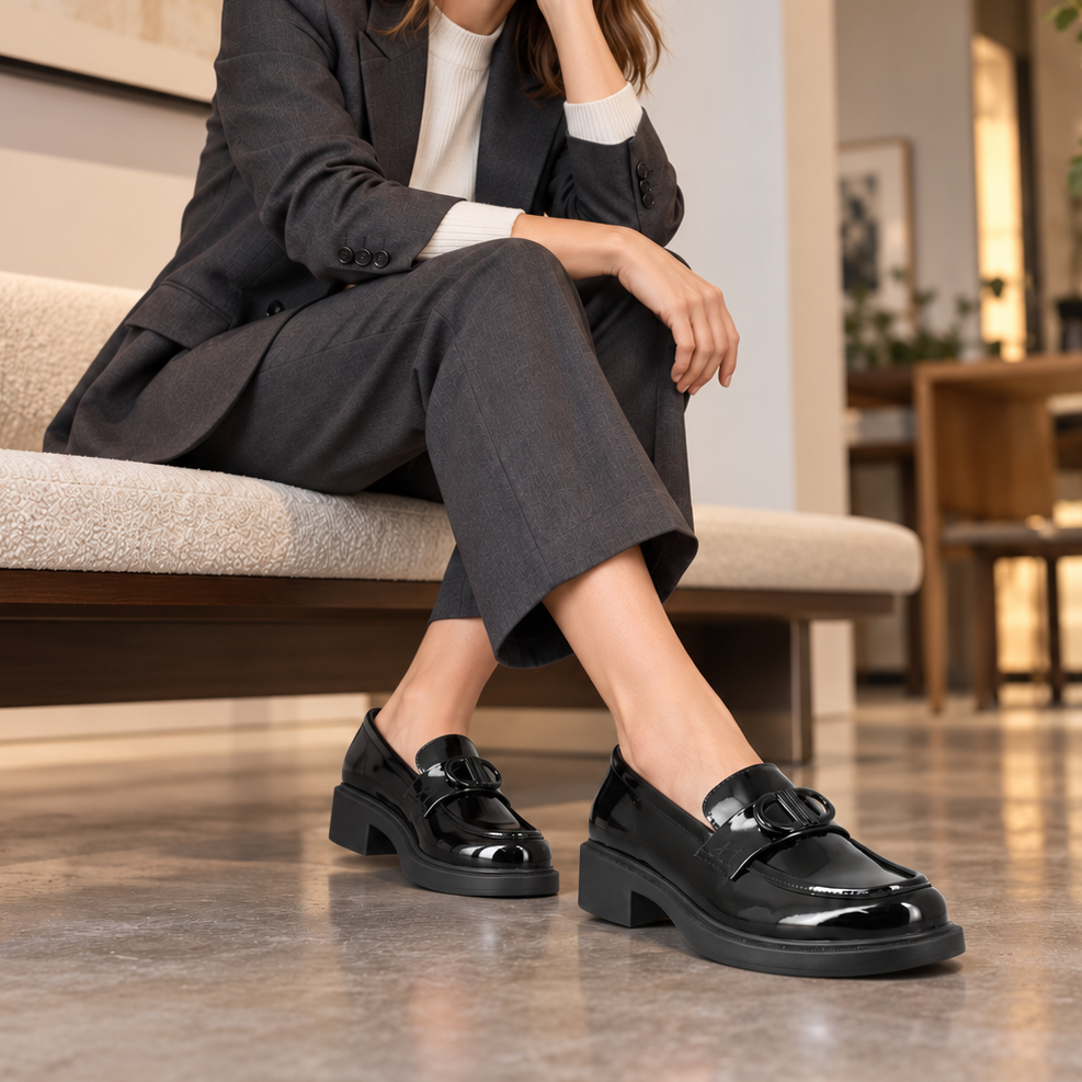 ANTRIN SOFT 73.DALIA-205 Μαύρο Loafer Γυναικείο