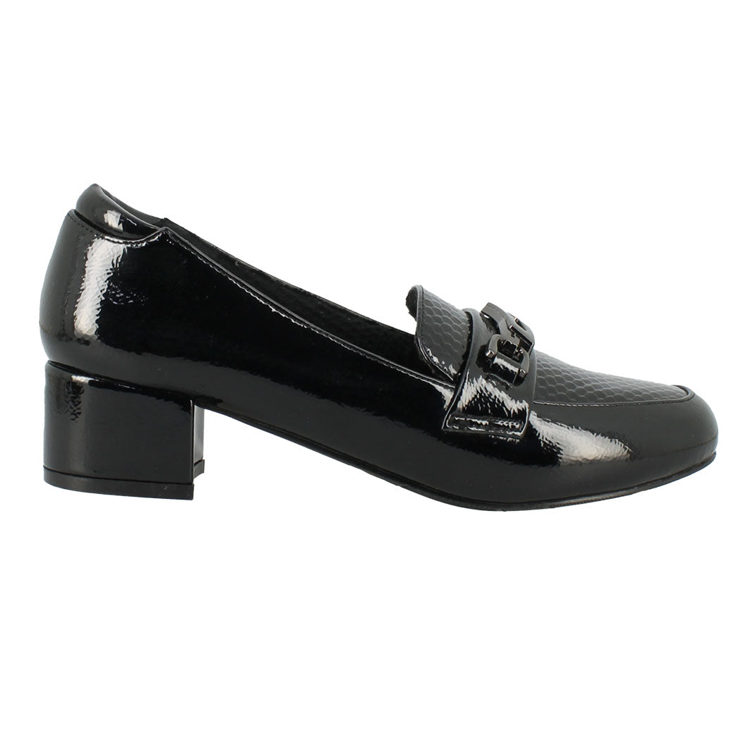 ANTRIN SOFT  76.GRACE-195 Μαύρη Λουστρίνι Comfort Γόβα Γυναικεία