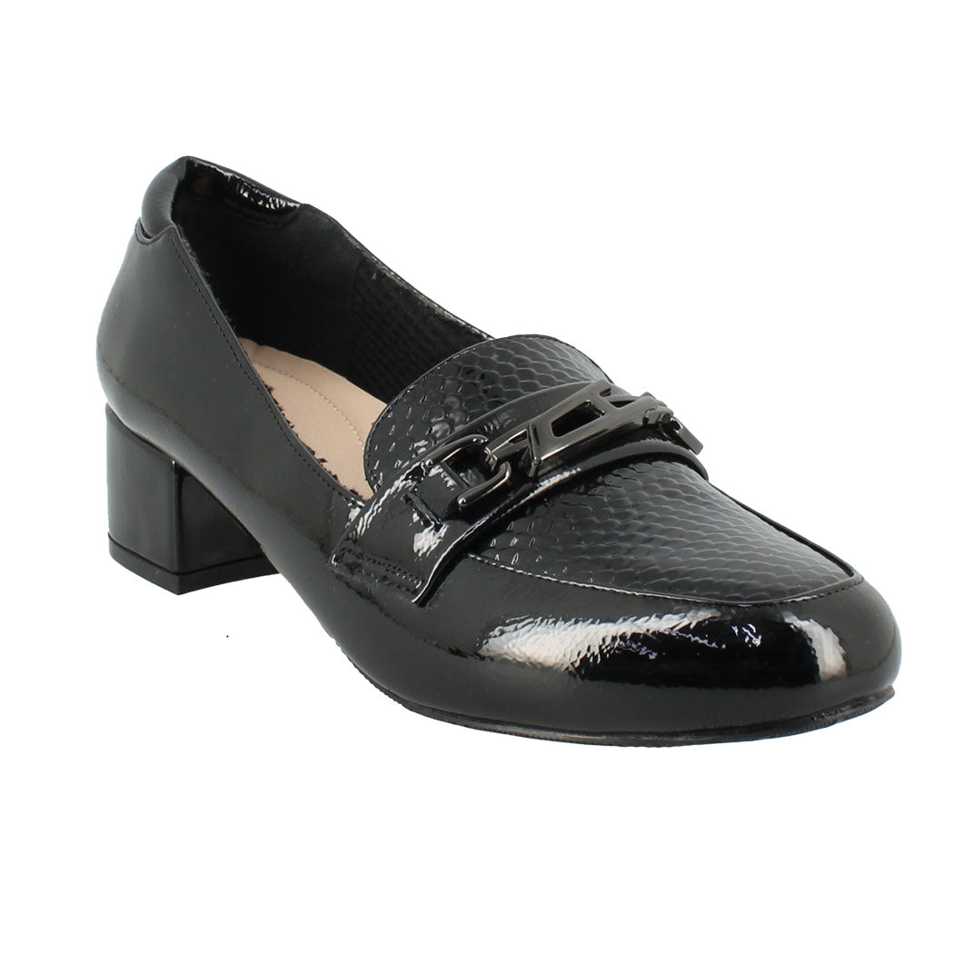 ANTRIN SOFT  76.GRACE-195 Μαύρη Λουστρίνι Comfort Γόβα Γυναικεία