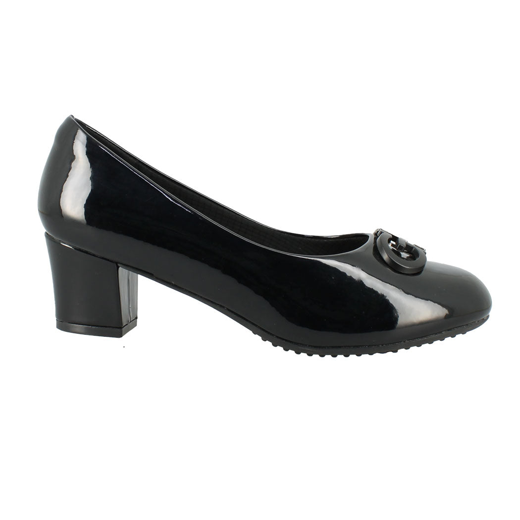 ANTRIN SOFT  76.LONDON-195 Comfort Μαύρη Λουστρίνι Γόβα Γυναικεία