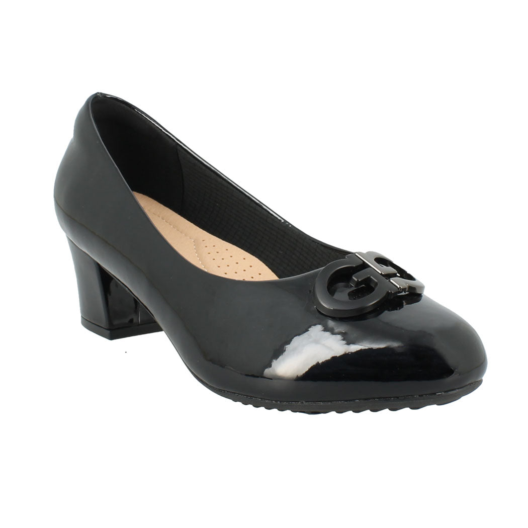 ANTRIN SOFT  76.LONDON-195 Comfort Μαύρη Λουστρίνι Γόβα Γυναικεία