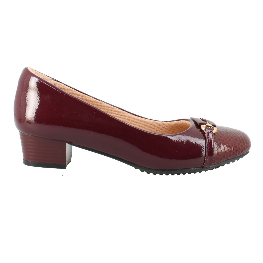 ANTRIN SOFT 76.MAGDA-195 BORDO Γόβα Γυναικεία Με Λουστρίνι