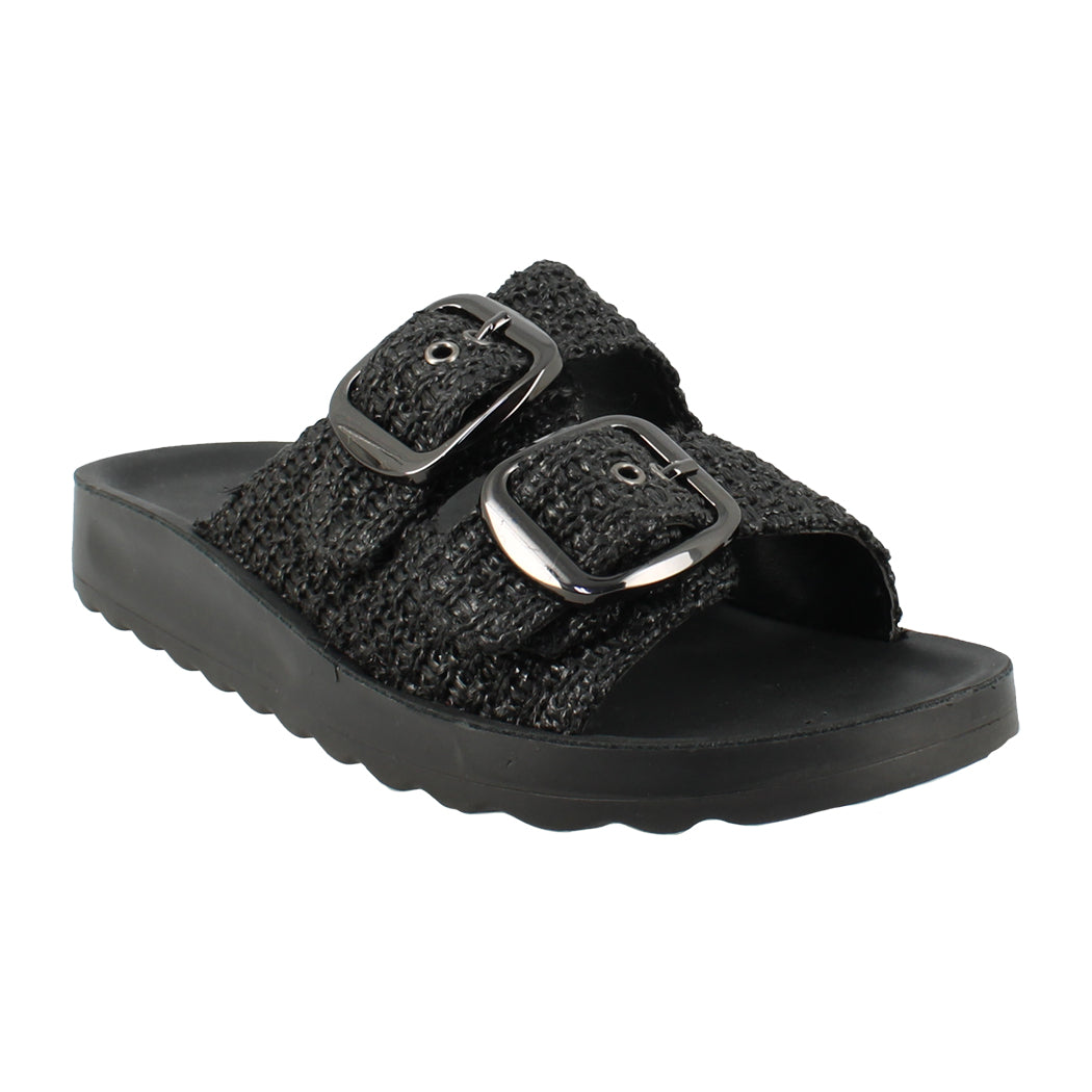 ANTRIN 79.CORALINE-200 Μαύρο Γυναικείο Σανδάλι Με Δύο Τοκάδες