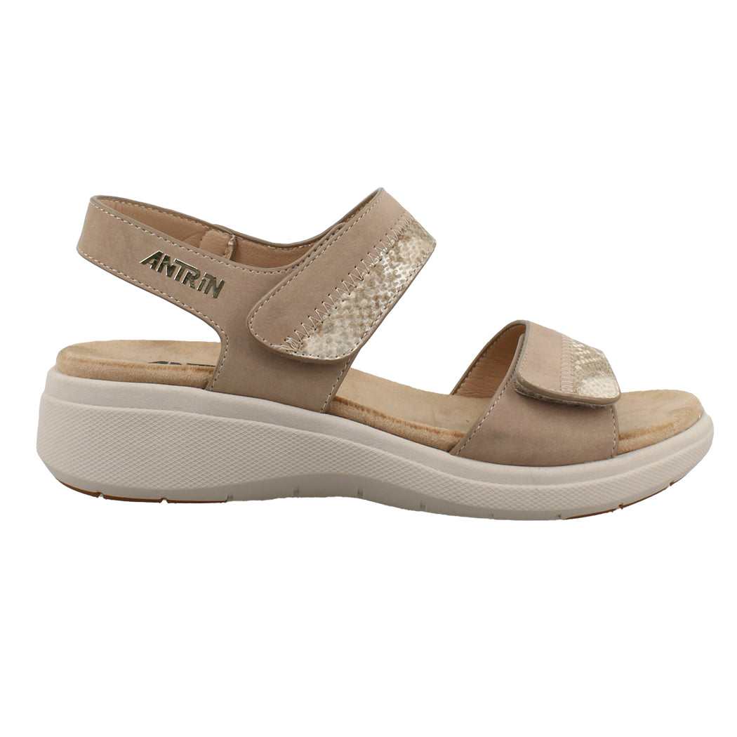 ANTRIN SOFT 81.DOMICA-200 Μπεζ Γυναικείο Πέδιλο με Αυτοκόλητο