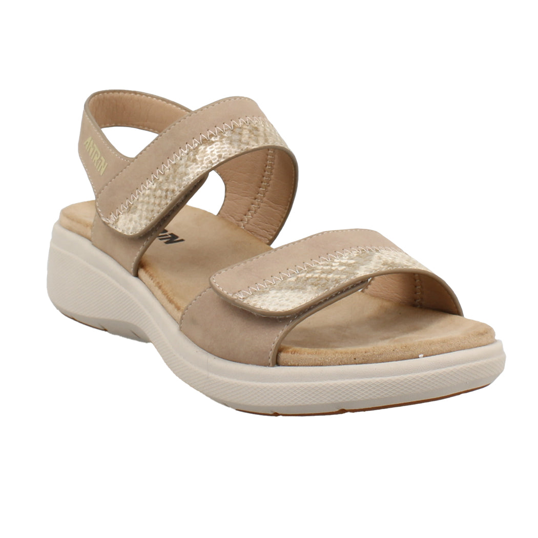 ANTRIN SOFT 81.DOMICA-200 Μπεζ Γυναικείο Πέδιλο με Αυτοκόλητο