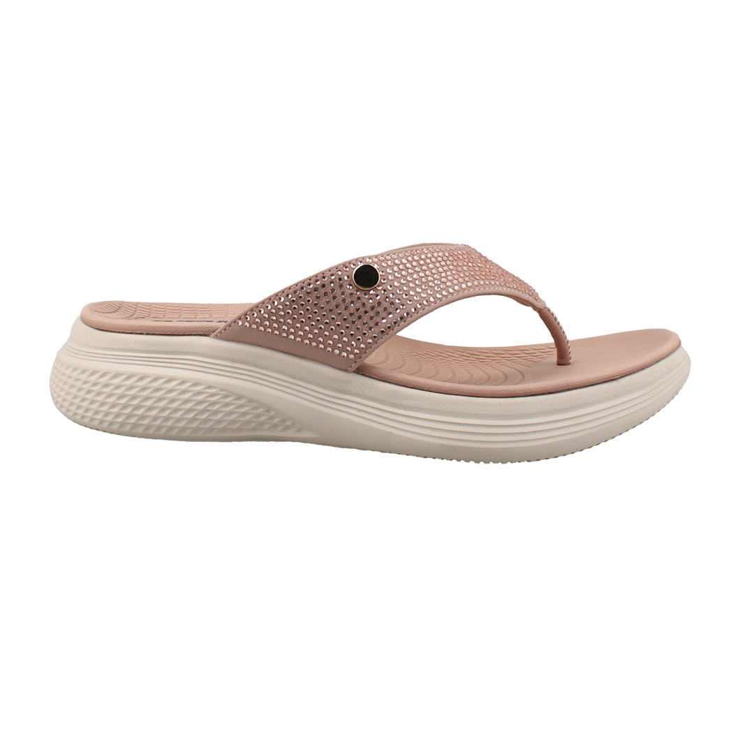 ANTRIN SOFT 81.GUAVA-200 Ροζ Γυναικείο Δίχαλο Σανδάλι με Στρασάκια