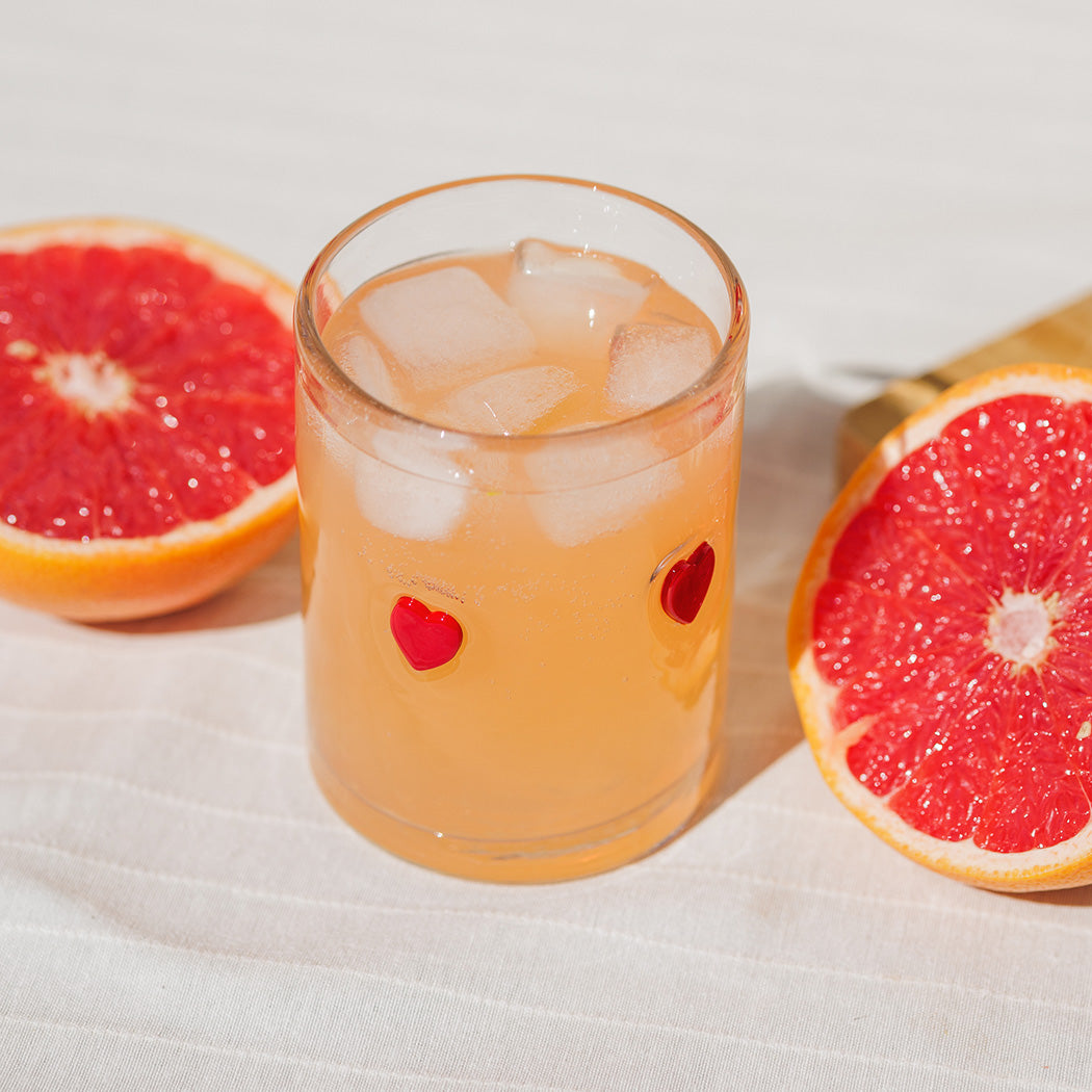 KOART| Amore Σετ 4 Γυάλινα Ποτήρια με Σχέδιο Καρδιά 420ml