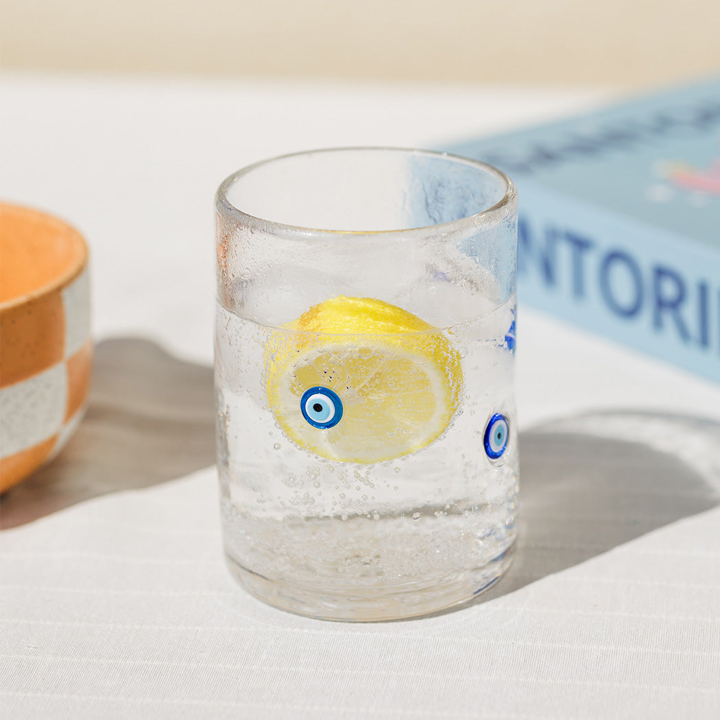 KOART| Azura Σετ 4 Γυάλινα Ποτήρια με Σχέδιο Μάτι 420ml