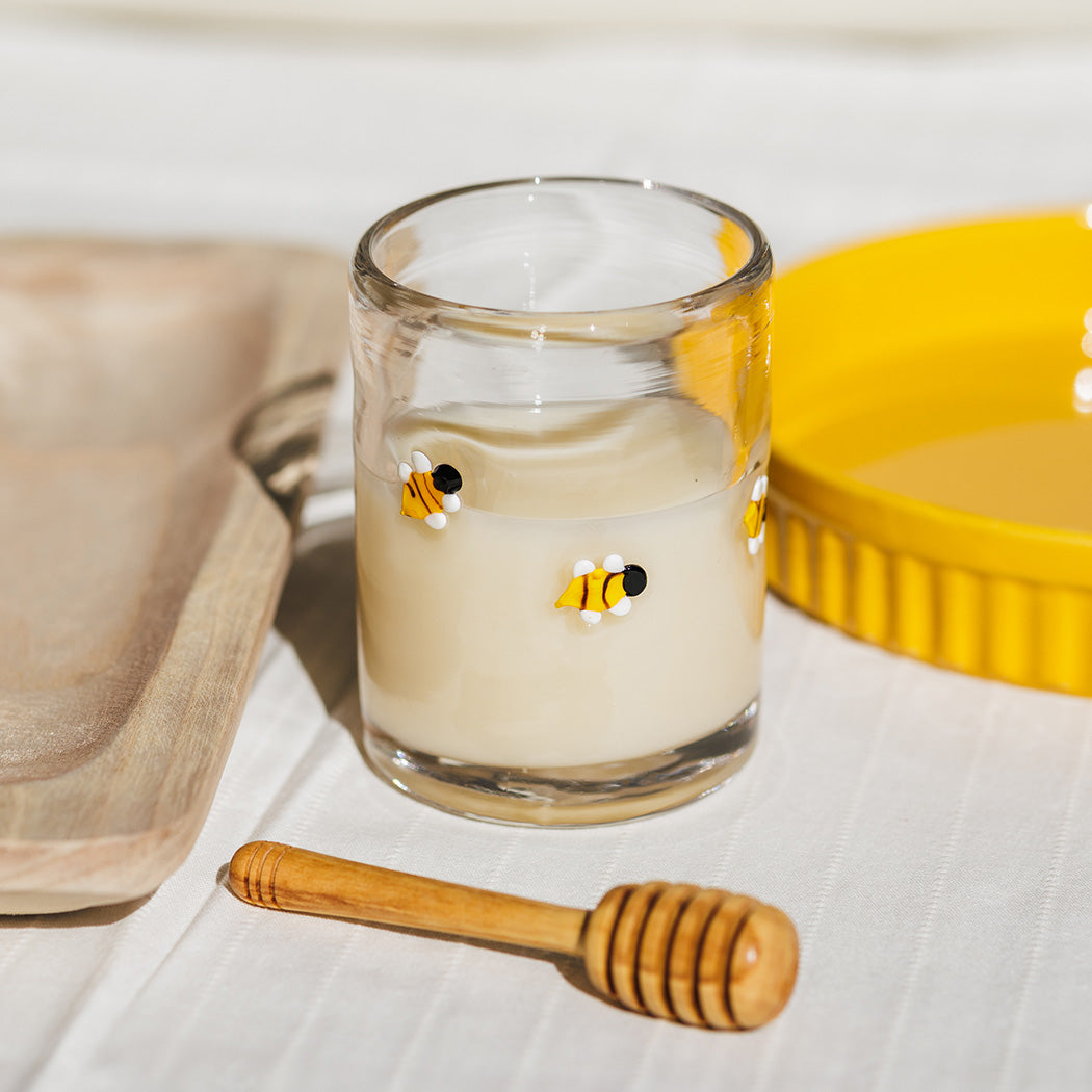 KOART| Bibi Σετ 4 Γυάλινα Ποτήρια με Σχέδιο Μέλισσα 420ml