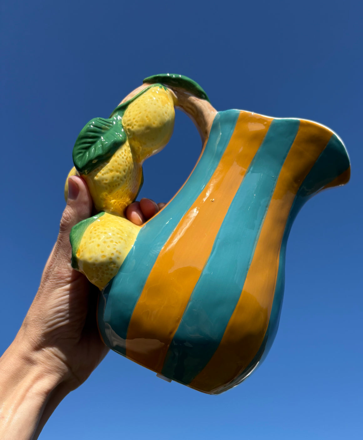 KOART| 1.KAL-6043 Κεραμικό διακοσμητικό Βάζο Κανάτα Λεμόνι 19X13X20 cm