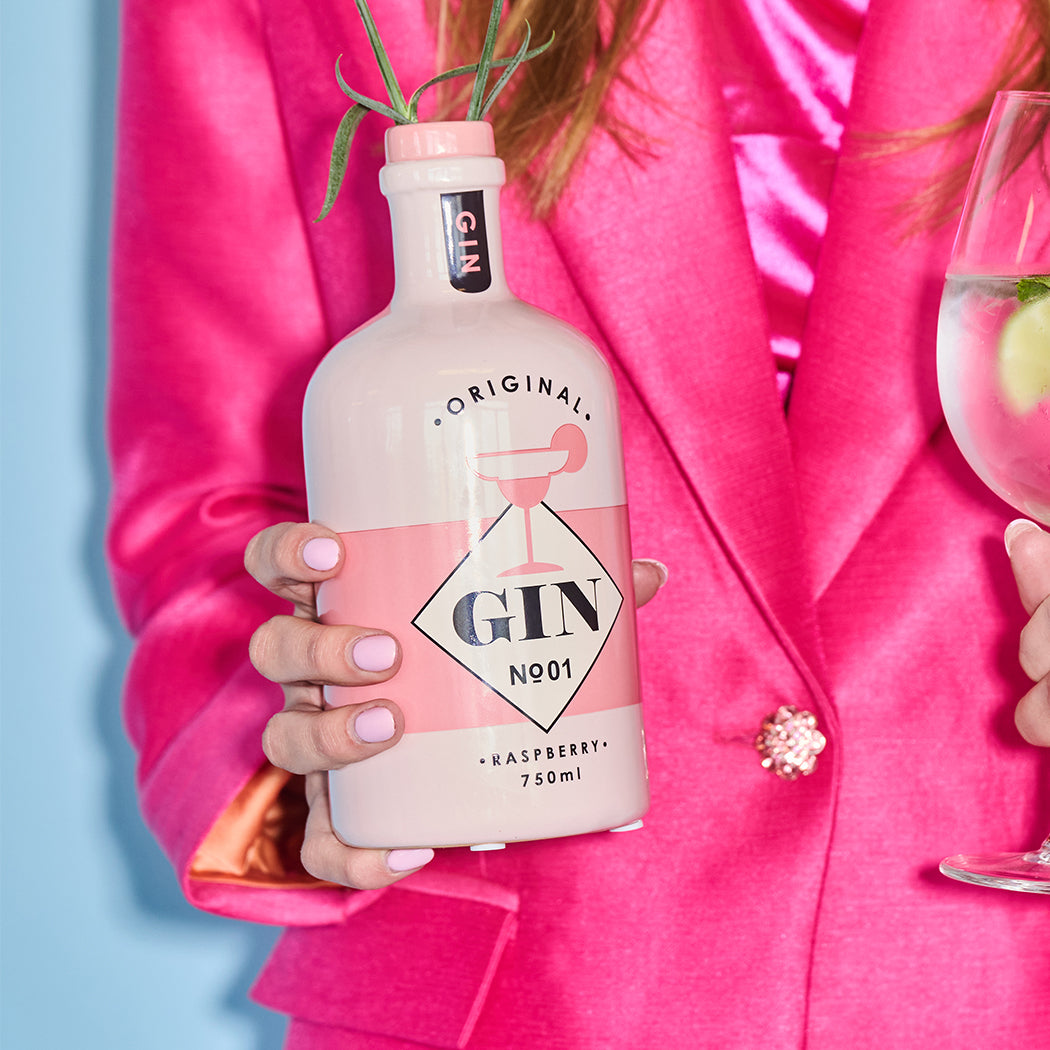 KOART|1.KAL-6508 Κεραμικό Διακοσμητικό Βάζο Μπουκάλι Gin Ροζ 10X10X21 cm