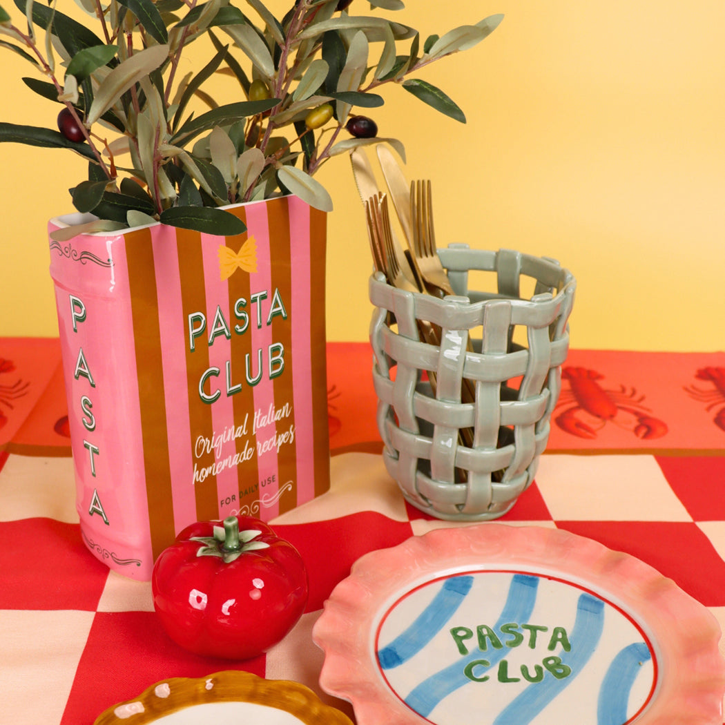 KOART|1.KAL-6850 Κεραμικό Διακοσμητικό Βάζο Βιβλίο Pasta Club 16X6x20 cm