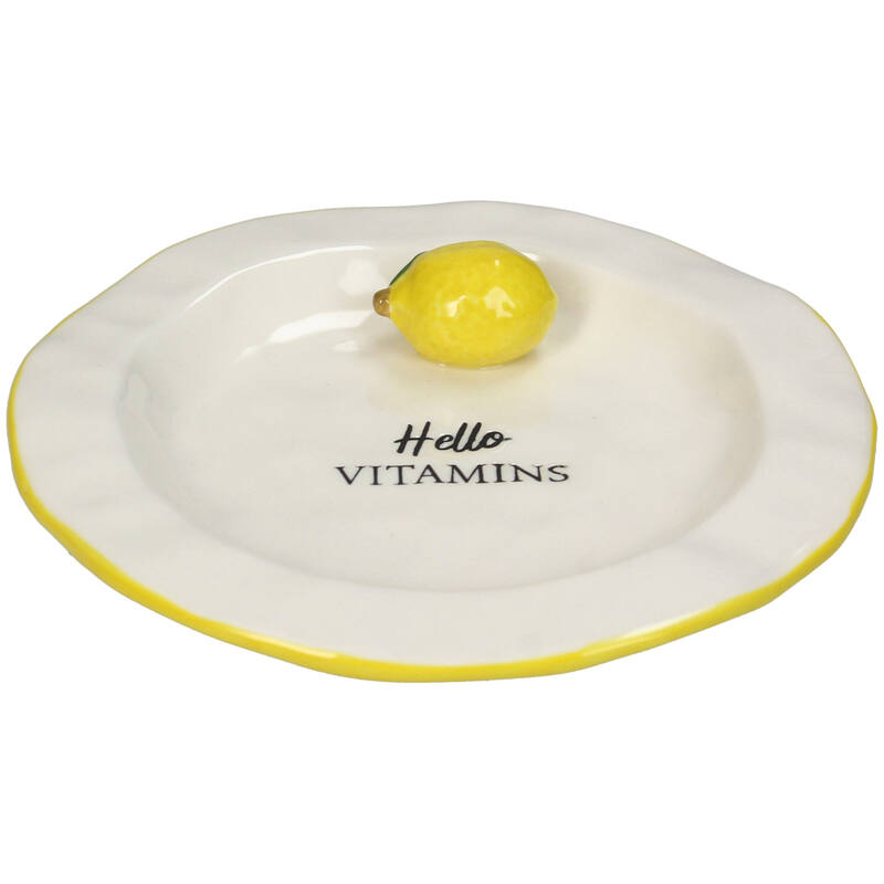 KOART| 1.KAL-6895 Πορσελάνινο Μικρό Πιάτο Λεμόνι 15X15X3 cm