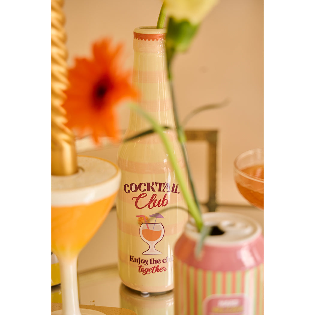 KOART| 1.KAL-7610 Κεραμικό Διακοσμητικό Βάζο Μπουκάλι Cocktail 7x7x4 cm